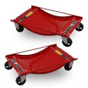 Bituxx Wózki Manewrowe 450 kg 2 Sztuki Czerwone Rolki Transportowe do Samochodów