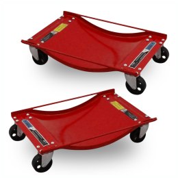 Bituxx Wózki Manewrowe 450 kg 2 Sztuki Czerwone Rolki Transportowe do Samochodów