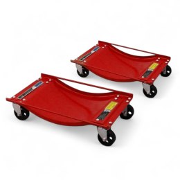Bituxx Wózki Manewrowe 450 kg 2 Sztuki Czerwone Rolki Transportowe do Samochodów