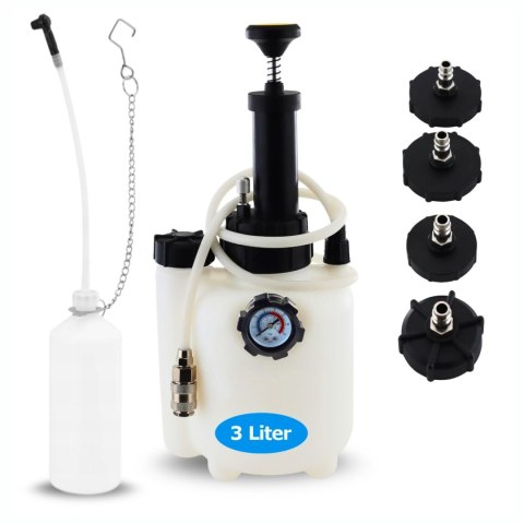 Bituxx Zestaw do odpowietrzania hamulców 3L z pojemnikiem 1L i 4 adapterami