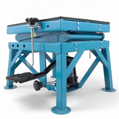 E-hurtownia Podnośnik Motocyklowy Hydrauliczny Platforma 135 kg 87cm Niebieski stabilny