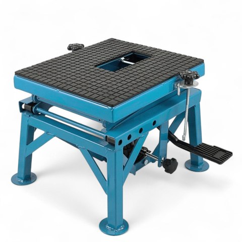 E-hurtownia Podnośnik Motocyklowy Hydrauliczny Platforma 135 kg 87cm Niebieski stabilny