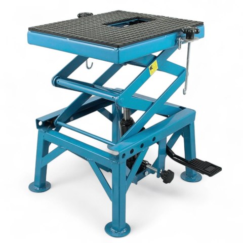 E-hurtownia Podnośnik Motocyklowy Hydrauliczny Platforma 135 kg 87cm Niebieski stabilny