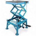E-hurtownia Podnośnik Motocyklowy Hydrauliczny Platforma 135 kg 87cm Niebieski stabilny