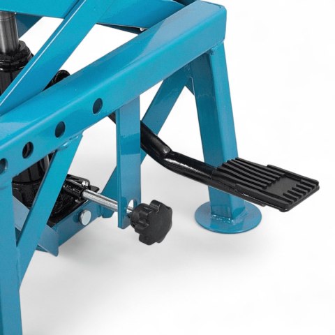 E-hurtownia Podnośnik Motocyklowy Hydrauliczny Platforma 135 kg 87cm Niebieski stabilny