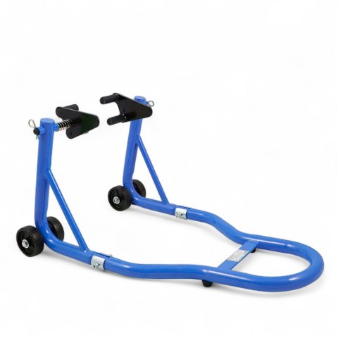 E-hurtownia Stojak motocyklowy przedni niebieski stalowy 250 kg regulowany wytrzymały