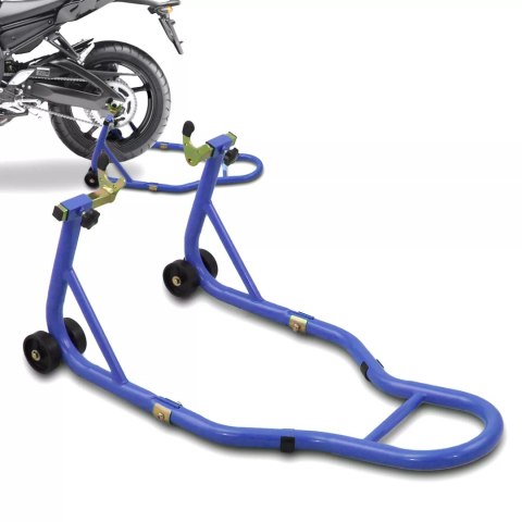 E-hurtownia Stojak motocyklowy tylny stalowy 250 kg niebieski regulowany na tylne koło