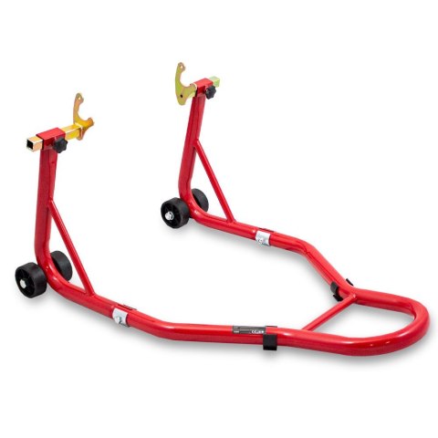 E-hurtownia Stojaki motocyklowe na przód i tył czerwone stalowe 250 kg regulowane