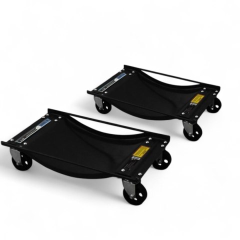 E-hurtownia Wózki Manewrowe 450 kg 2 Sztuki Czarne Rolki Transportowe do Samochodów