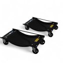 E-hurtownia Wózki Manewrowe 450 kg 2 Sztuki Czarne Rolki Transportowe do Samochodów