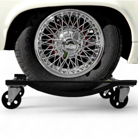 E-hurtownia Wózki Manewrowe 450 kg 2 Sztuki Czarne Rolki Transportowe do Samochodów