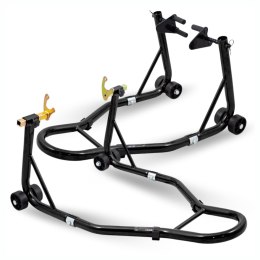 E-hurtownia Zestaw stojak motocyklowy przód tył stalowy stabilny regulowany 250 kg