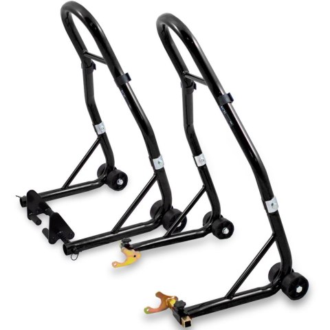 E-hurtownia Zestaw stojak motocyklowy przód tył stalowy stabilny regulowany 250 kg