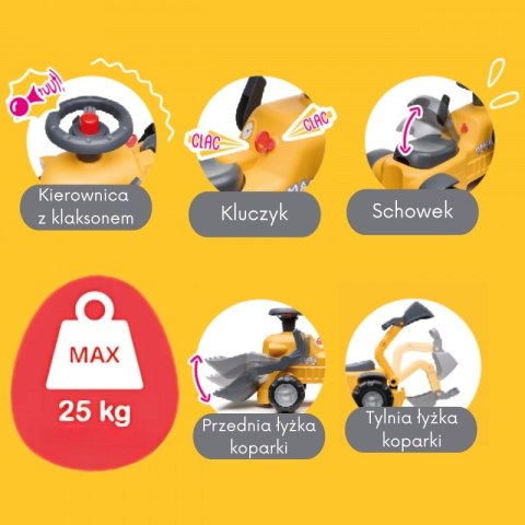 FALK FALK Chodzik Jeździk Koparka Marcel z Przyczepką