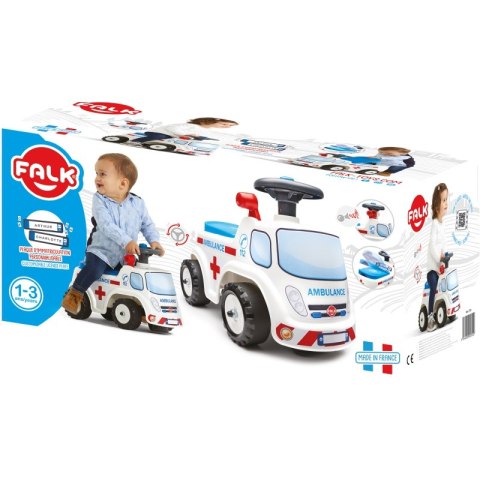 FALK FALK Jeździk Samochód Ambulans z Klaksonem od 1 roku