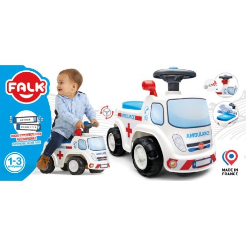 FALK FALK Jeździk Samochód Ambulans z Klaksonem od 1 roku