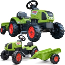 FALK FALK Traktor Claas Zielony na Pedały z Przyczepą + Klakson od 2 Lat.