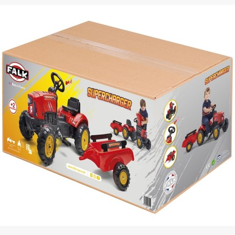 FALK FALK Traktorek Red Supercharger Czerwony Otwierana Maska Od 2 Lat