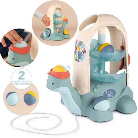 Smoby SMOBY LITTLE Żółw do Ciągnięcia ze Zjeżdżalnią dla Piłeczek 12m+