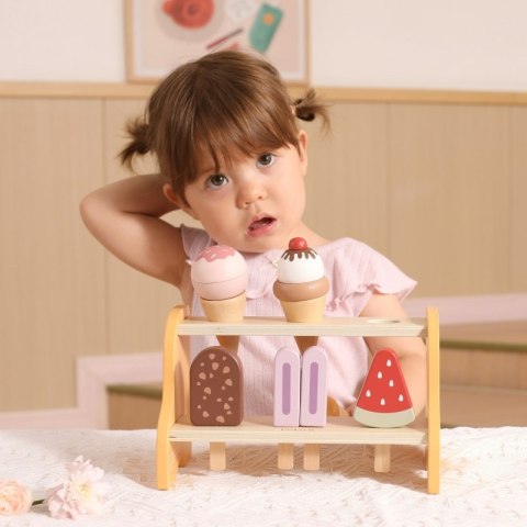 Viga Toys VIGA Drewniana Lodziarnia Sklepik Zestaw z Lodami 6 szt Lodów