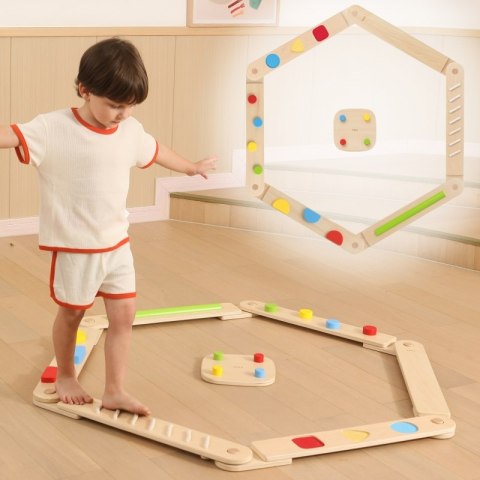 Viga Toys VIGA Drewniana Równoważnia Modułowa Tor Ścieżka Sensoryczna