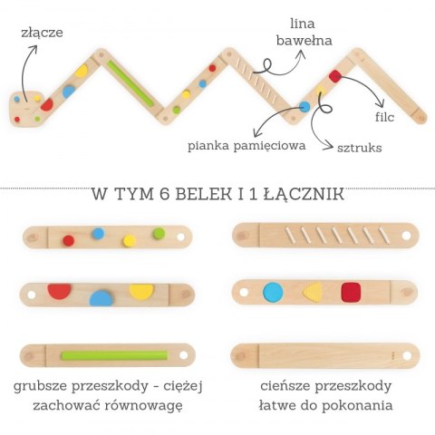 Viga Toys VIGA Drewniana Równoważnia Modułowa Tor Ścieżka Sensoryczna