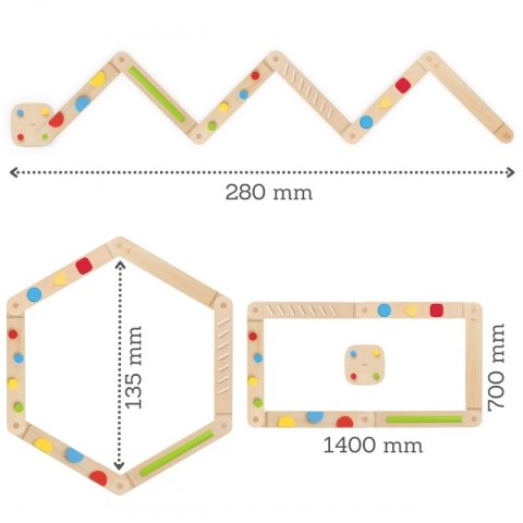 Viga Toys VIGA Drewniana Równoważnia Modułowa Tor Ścieżka Sensoryczna