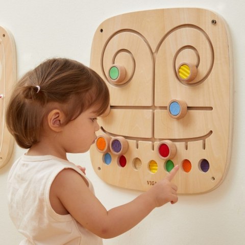 Viga Toys VIGA Drewniana Tablica Manipulacyjna Sensoryczna Labirynt Dotknij i Dopasuj
