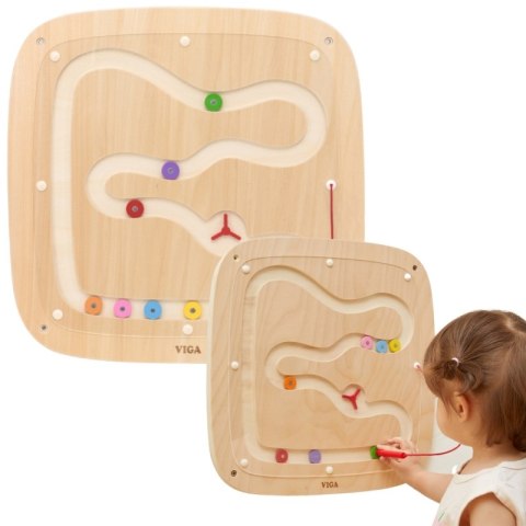 Viga Toys VIGA Drewniana Tablica Manipulacyjna Sensoryczna Przepływ Grawitacyjny