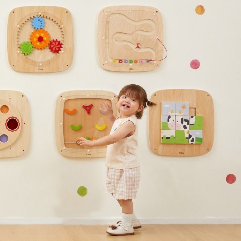 Viga Toys VIGA Drewniana Tablica Manipulacyjna Sensoryczna Przepływ Grawitacyjny