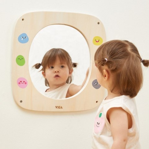 Viga Toys VIGA Drewniana Tablica z Lustrem i Emotkami