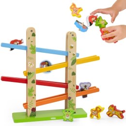 Viga Toys VIGA Drewniana Zjeżdżalnia dla Zwierzątek Dżungla 7 el.