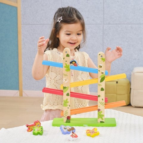 Viga Toys VIGA Drewniana Zjeżdżalnia dla Zwierzątek Dżungla 7 el.