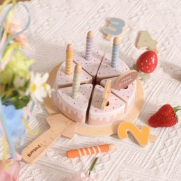 Viga Toys VIGA Drewniany Tort Urodzinowy do Krojenia