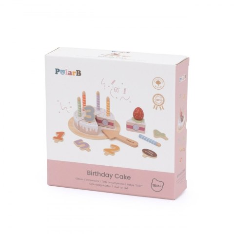 Viga Toys VIGA Drewniany Tort Urodzinowy do Krojenia