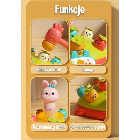 Woopie Baby WOOPIE BABY Interaktywna Gra Zręcznościowa Wbij Marchewke Edukacyjna Uderz Młotkiem w Kreta