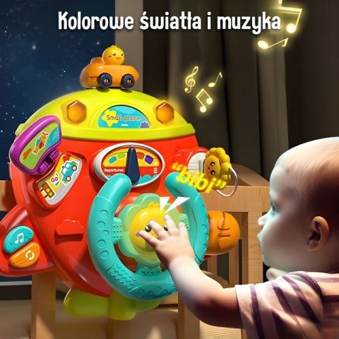 Woopie Baby WOOPIE BABY Interaktywna Kierownica Samolot Pojazd na Łózeczko Wózek Efekty 18m+