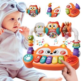 Woopie Baby WOOPIE BABY Interaktywne Pianino Edukacyjne Sensoryczne Lisek LED Grzechotki