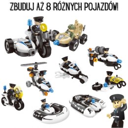 Woopie WOOPIE Klocki Konstrukcyjne Zbuduj Pojazdy Policyjne 8 Modeli STEAM - Zostań bohaterem miasta!