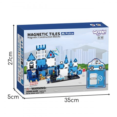 Woopie WOOPIE Klocki Magnetyczne 3D Zestaw Komisariat Policji 42el.