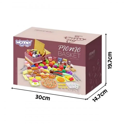 Woopie WOOPIE Kosz Piknikowy Owoce Warzywa Fast Food Zestaw XXL 103el.