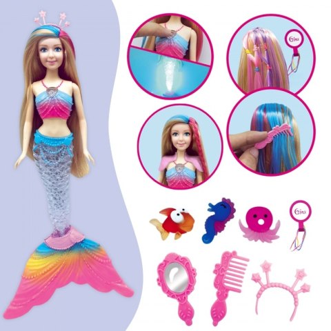 Woopie WOOPIE Lalka Syrenka Gina Magiczna Tęczowa z Akcesoriami