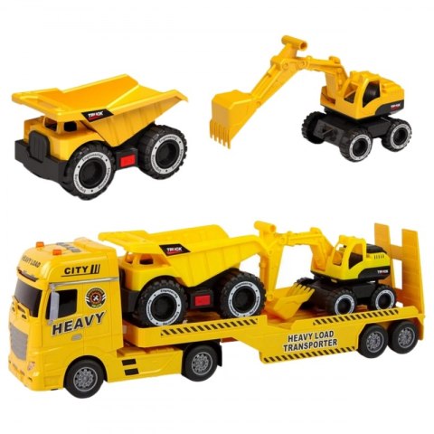 Woopie WOOPIE Samochód Laweta z Pojazdami Budowlanymi