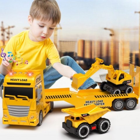 Woopie WOOPIE Samochód Laweta z Pojazdami Budowlanymi