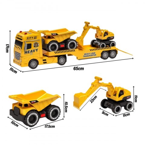 Woopie WOOPIE Samochód Laweta z Pojazdami Budowlanymi