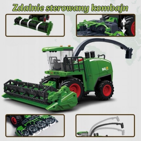 Woopie WOOPIE Zdalnie Sterowany Kombajn Rolniczy 1:24 z Efektami Dźwięku, Światła i Dymu