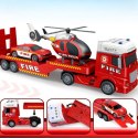 Woopie WOOPIE Zestaw Pojazdów Laweta Strażacka Helikopter Samochód Dźwięk Światła