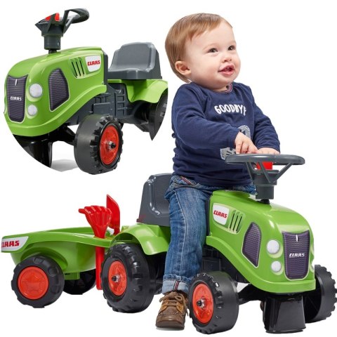 FALK Traktorek Baby Claas Zielony z Przyczepką + akc. od 1 roku FALK Traktorek Baby Claas Zielony z Przyczepką + akc. od 1 roku