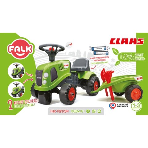 FALK Traktorek Baby Claas Zielony z Przyczepką + akc. od 1 roku FALK Traktorek Baby Claas Zielony z Przyczepką + akc. od 1 roku