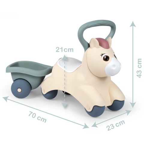 SMOBY Little Pierwszy Jeżdzik Pony Ride-On Kucyk z Przyczepką SMOBY Little Pierwszy Jeżdzik Pony Ride-On Kucyk z Przyczepką